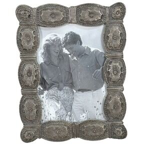 Barron Ornate Silver Tone Metal Picture Frame 3.5x5 Vintage Embossed